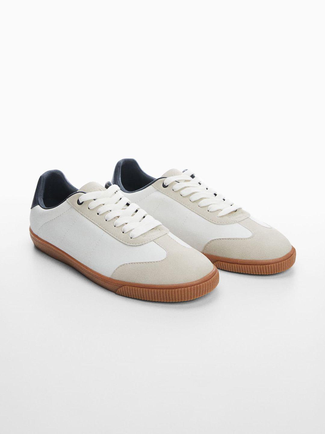 mango man colourblocked leather sustainable sneakers