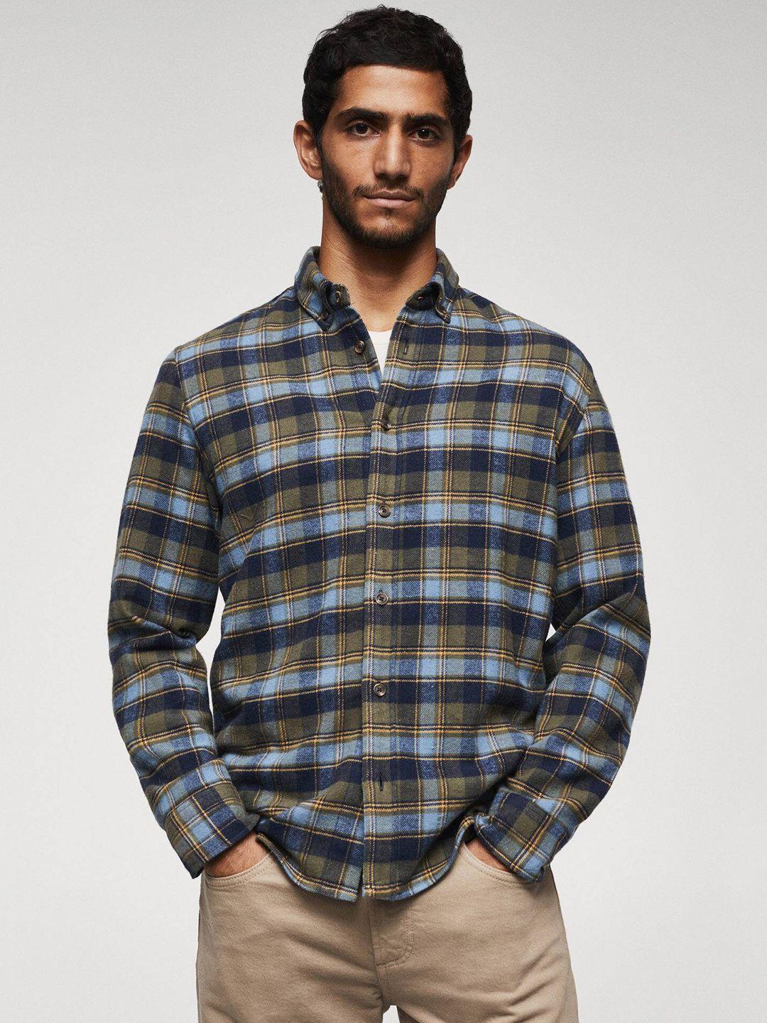 mango man tartan checks sustainable flannel shacket