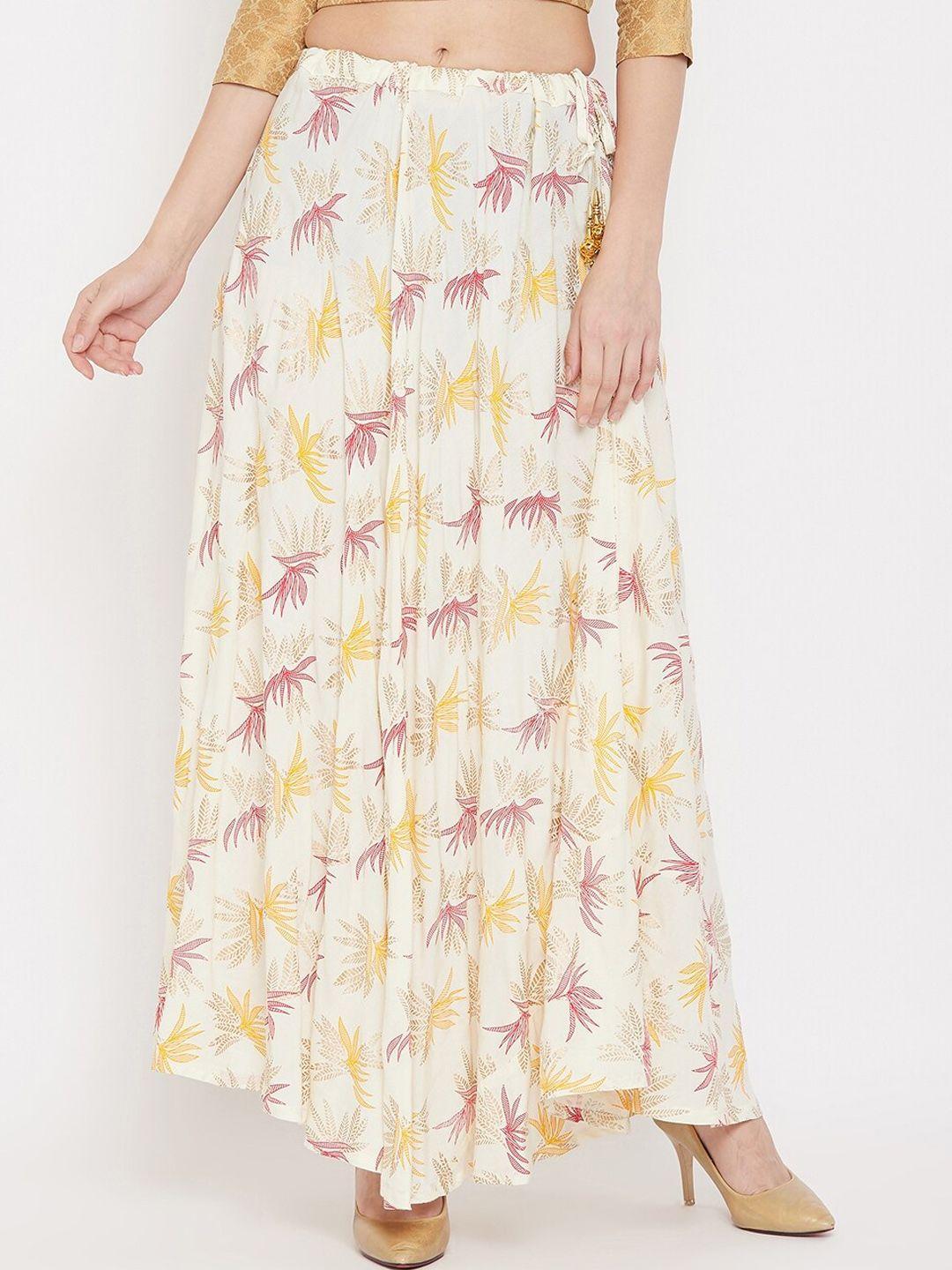 clora creation printed flared maxi skirt