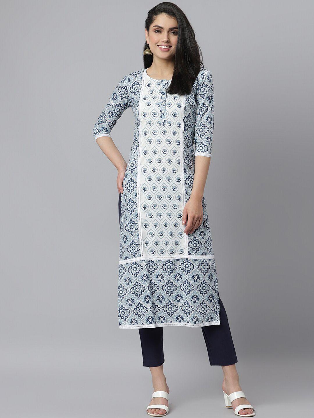 stylum women floral printed keyhole neck kurta