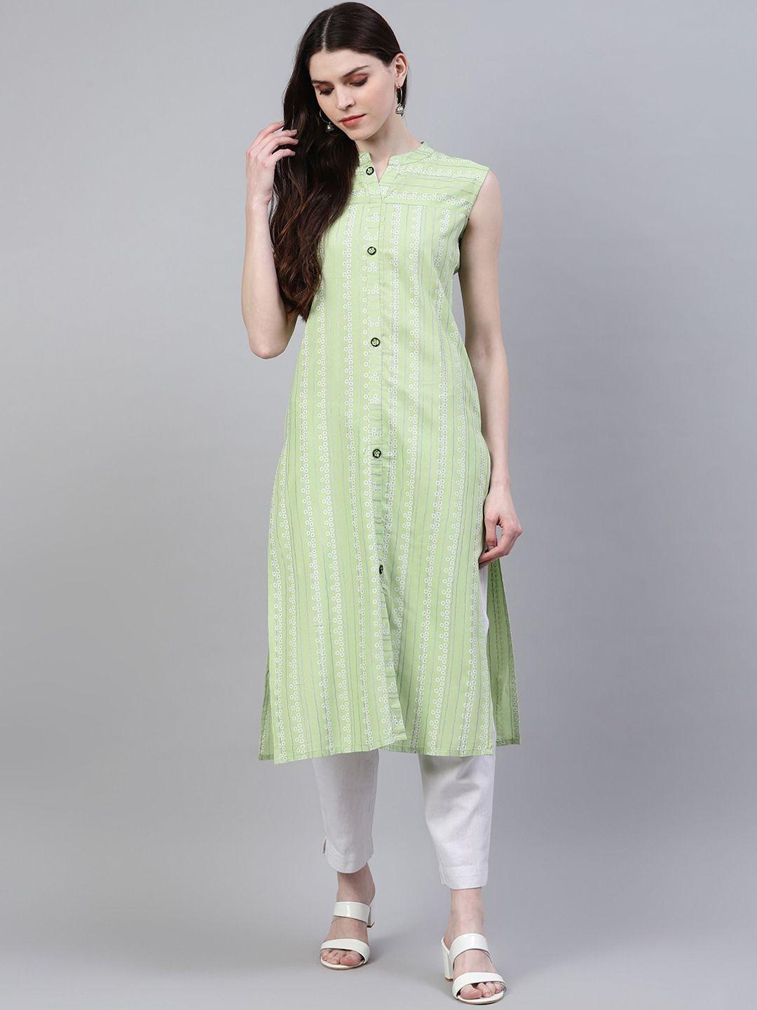 stylum women geometric printed pastels kurta