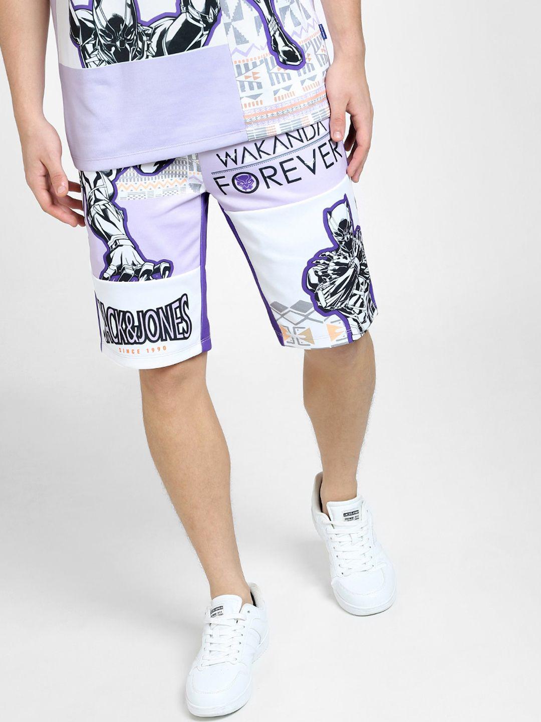 jack & jones men printed cotton regular fit shorts