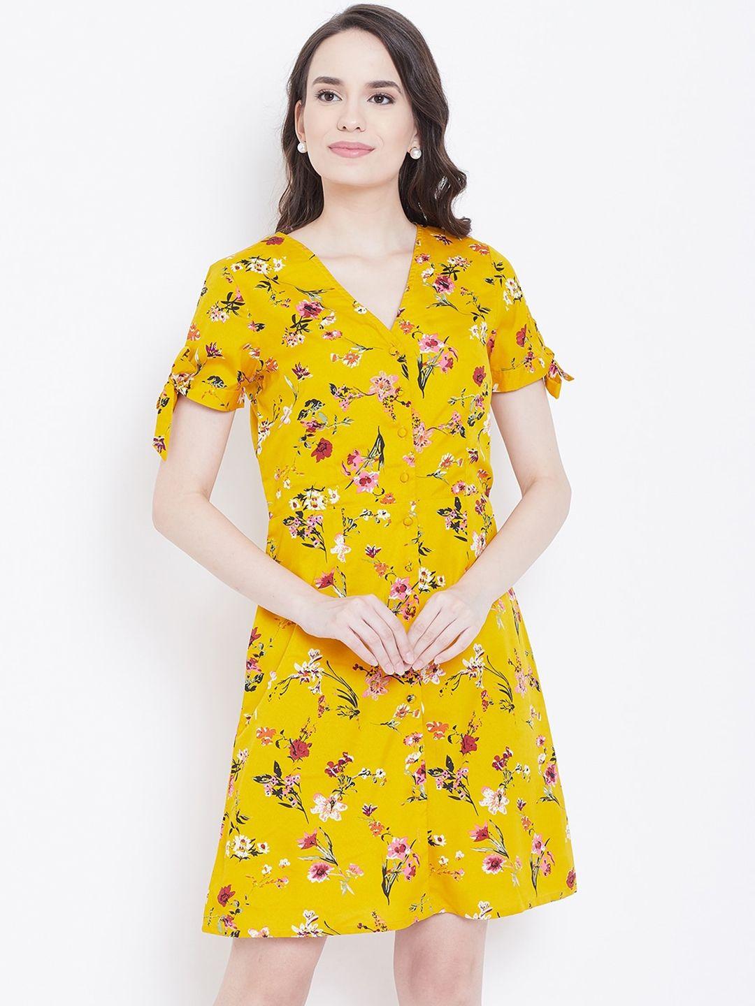 dodo & moa floral crepe a-line dress