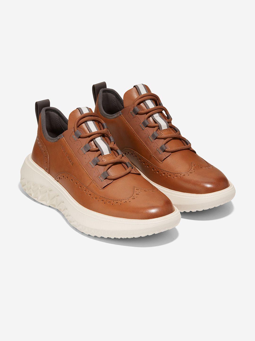 cole haan men mid-top leather brogues