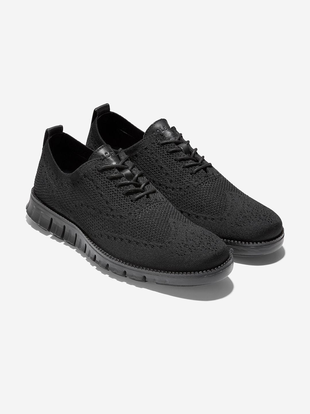 cole haan men woven design textile brogues