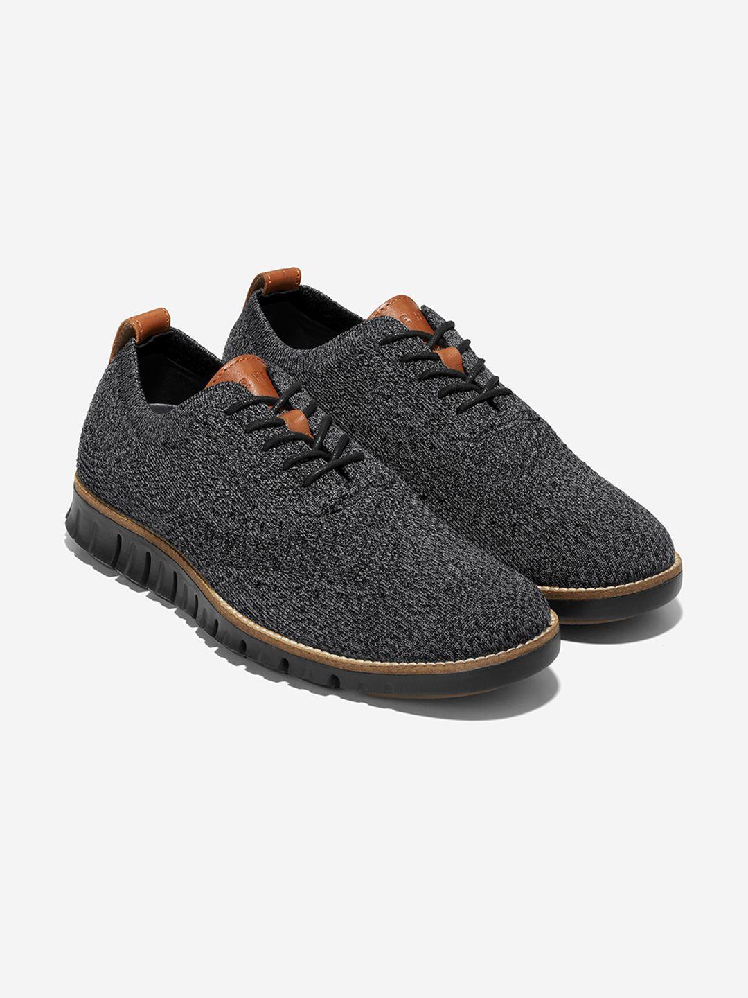 cole haan men woven design textile brogues