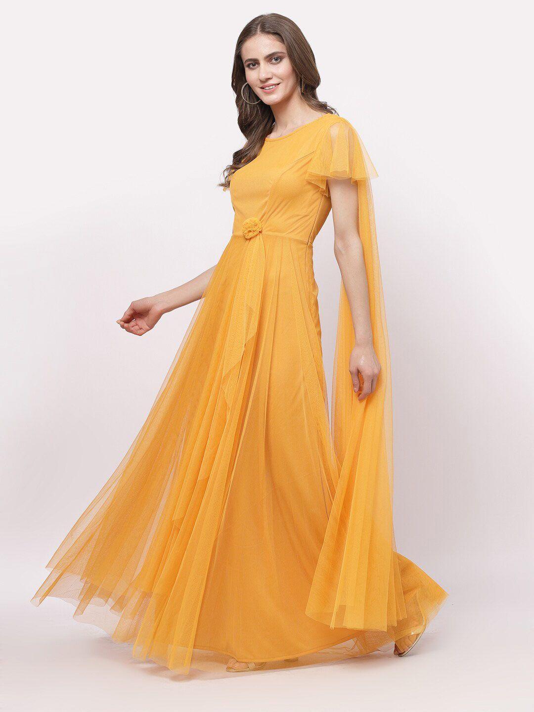 just wow flared sleeve maxi dress