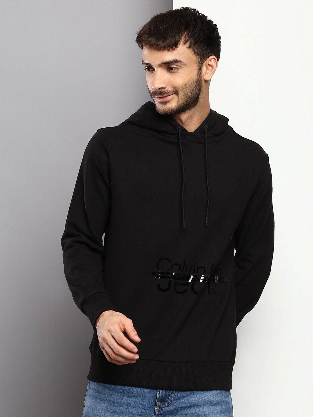 calvin klein jeans men printed hooded cotton sweatshirt