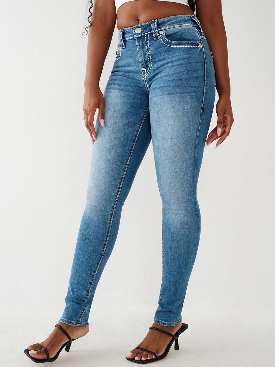 true religion women skinny fit light fade jeans