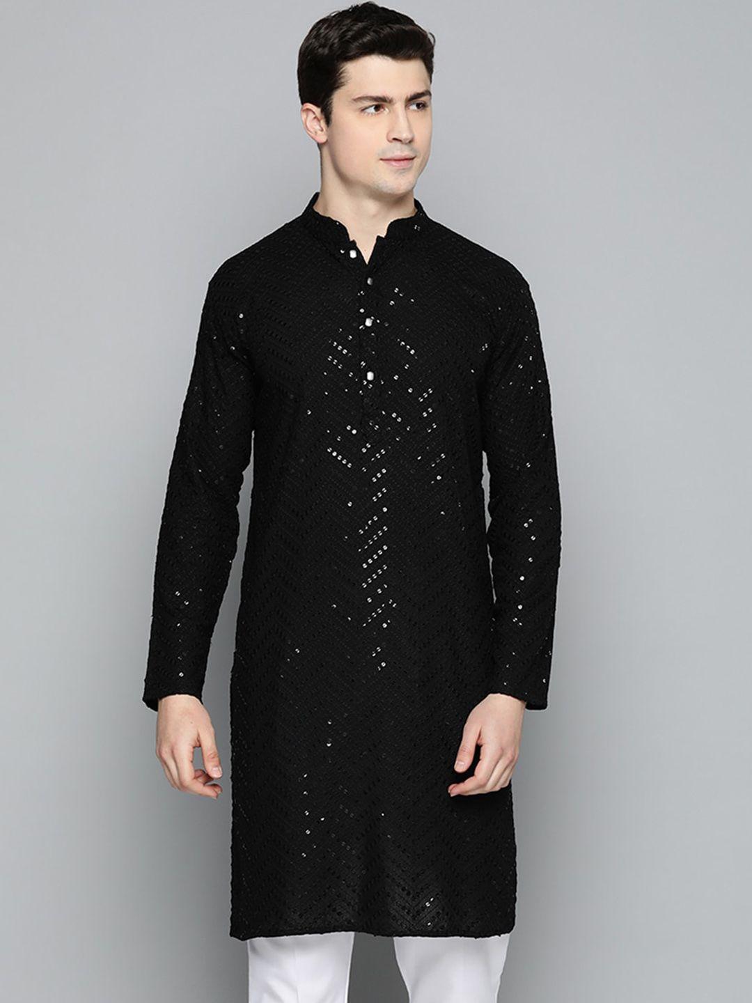 jompers men embroidered sequined pure cotton kurta