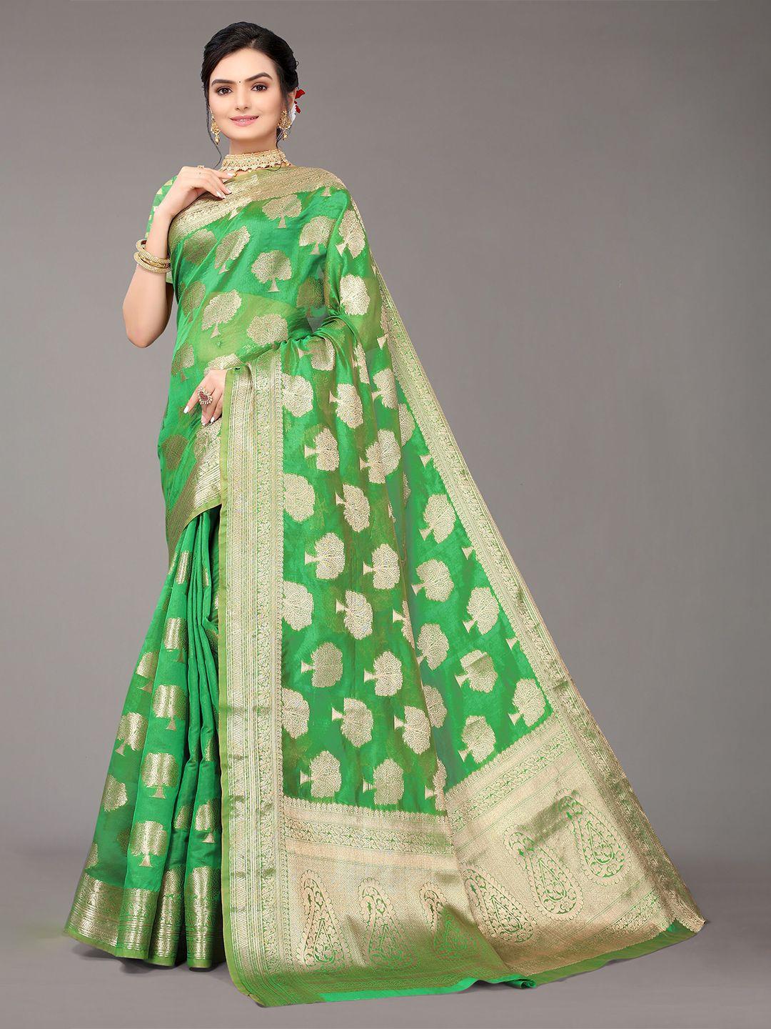 nimayaa woven design zari organza saree