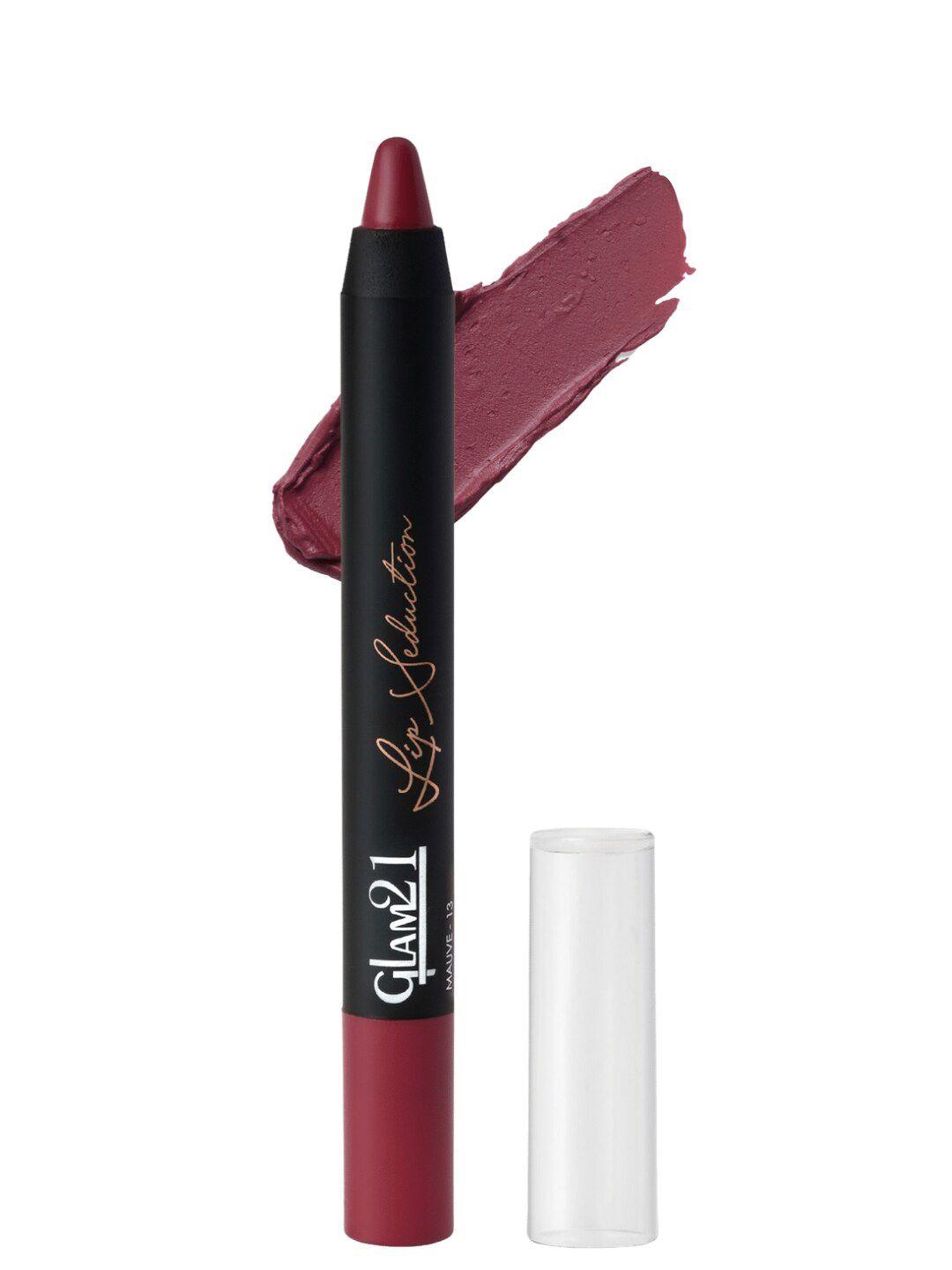 glam21 lip seduction non-transfer creamy matte crayon lipstick 2.8 g- mauve 13