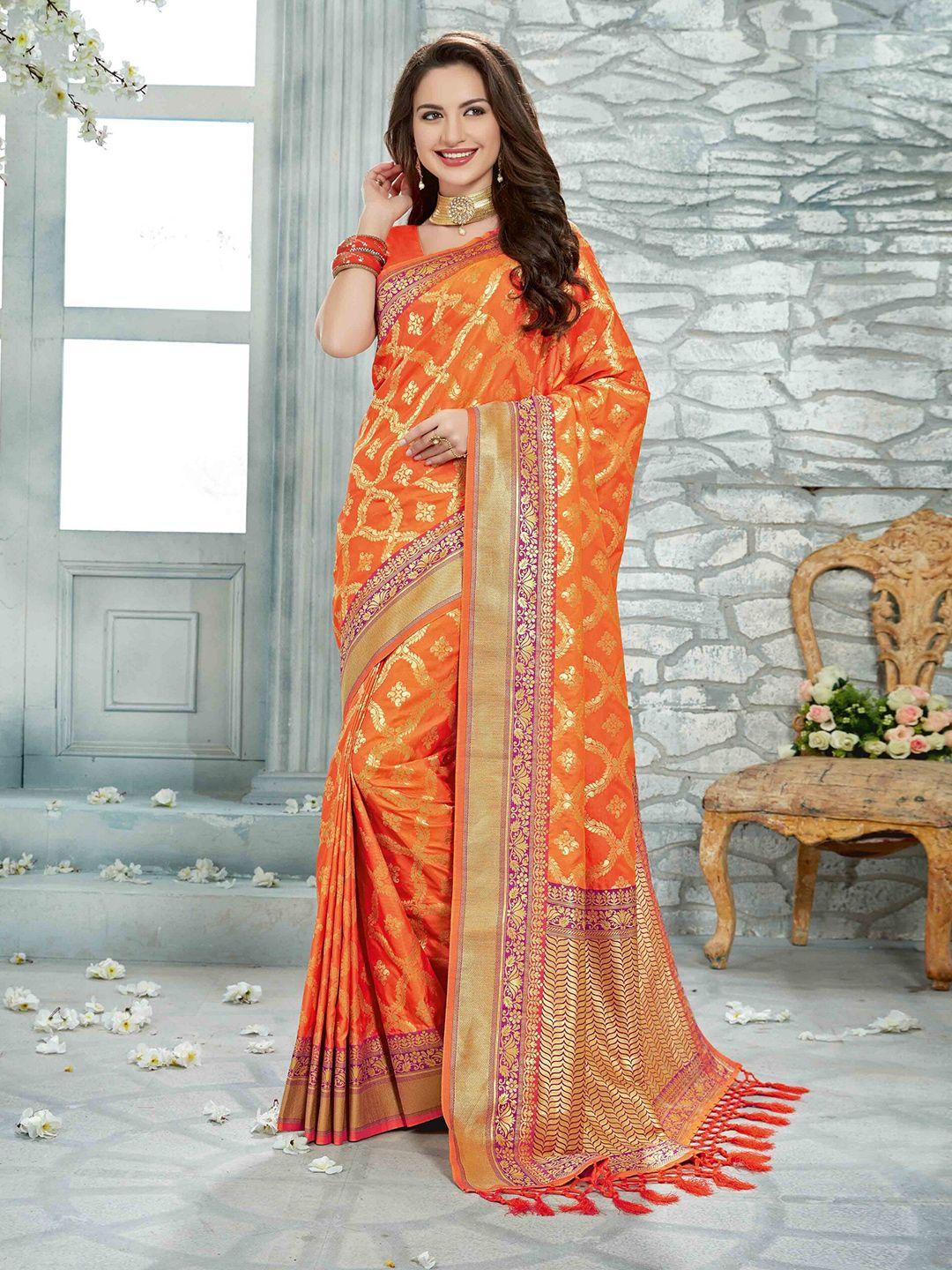 ms retail woven design zari banarasi saree