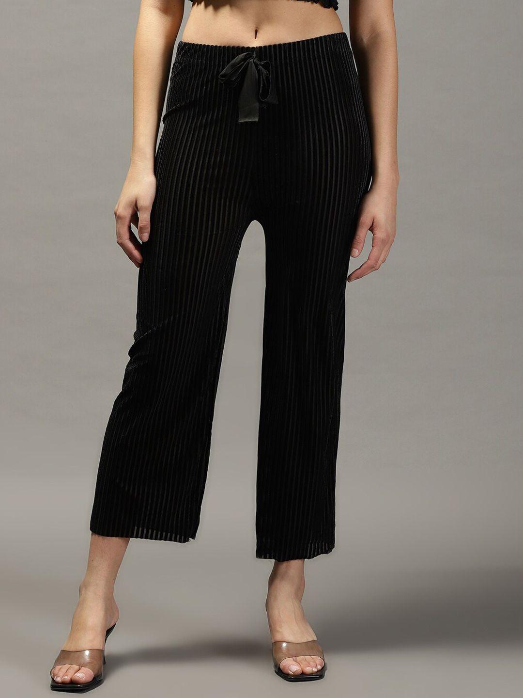 showoff women relaxed straight fit parallel trousers