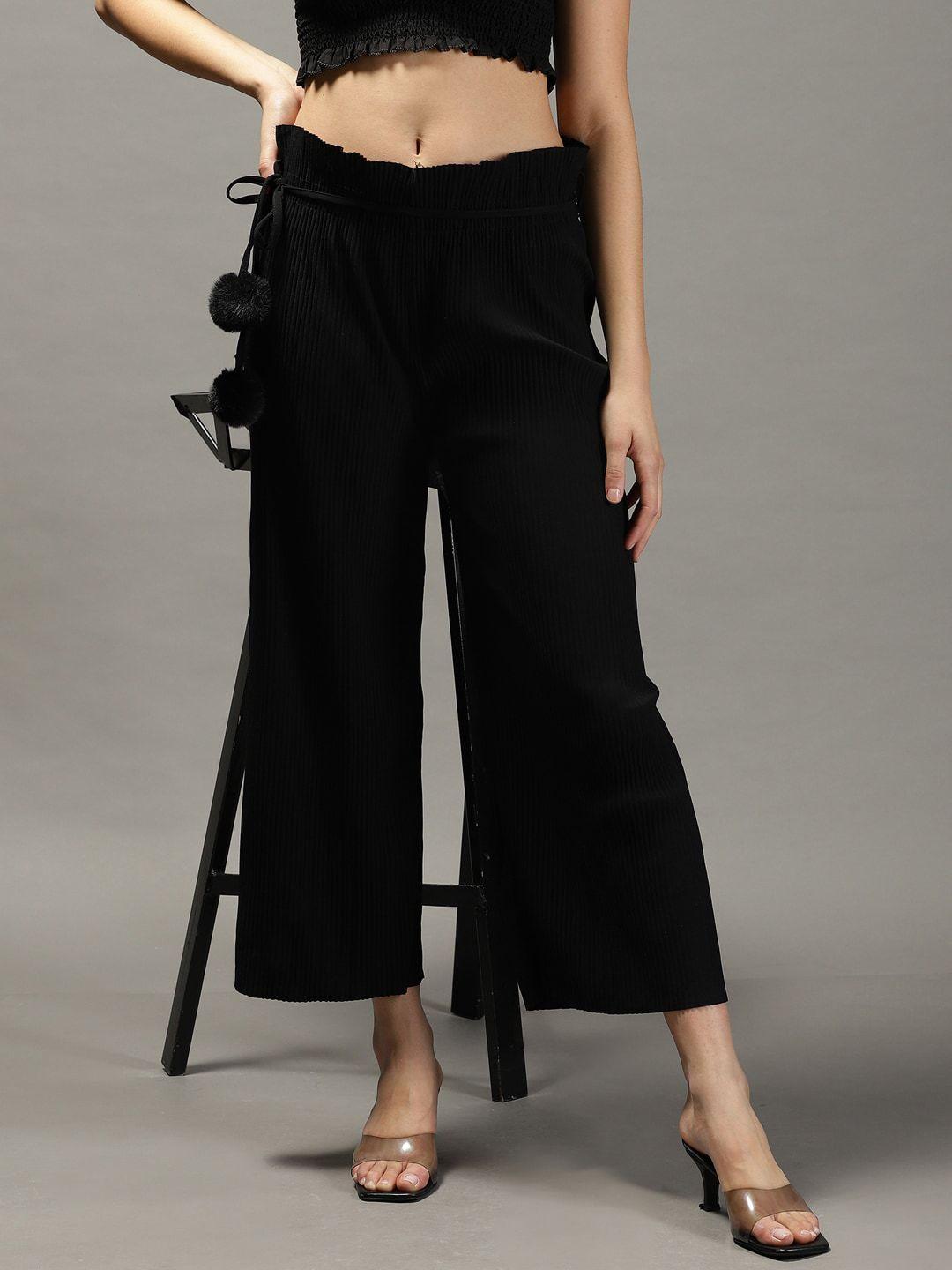 showoff women relaxed straight fit trousers