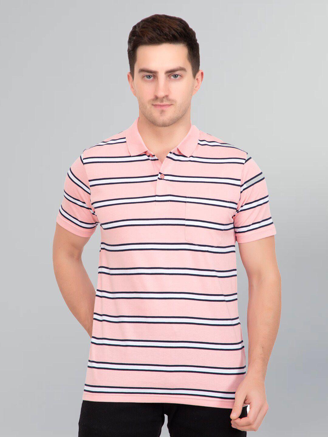 godfrey men striped polo collar t-shirt