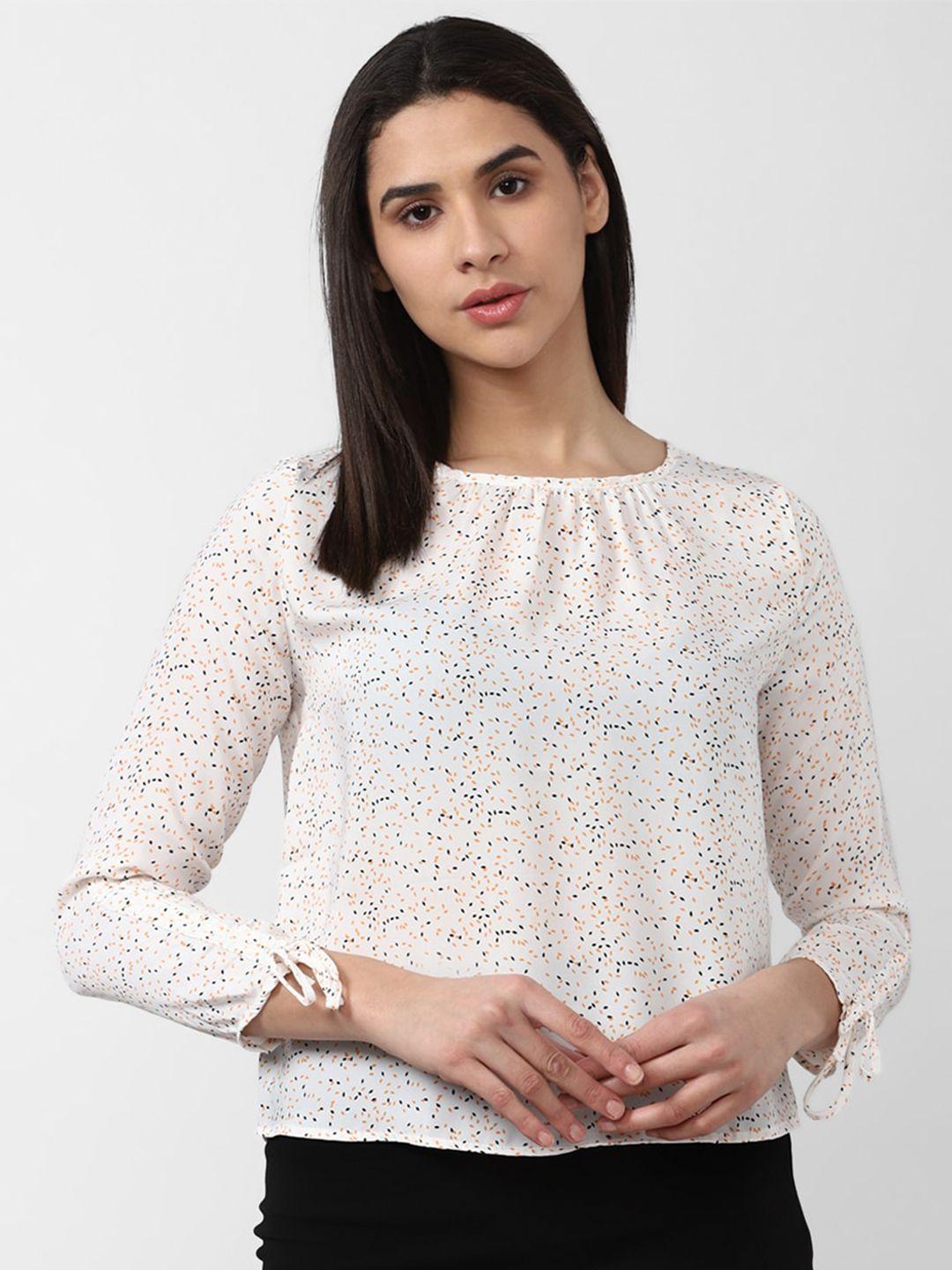 van heusen woman cream-coloured floral print top