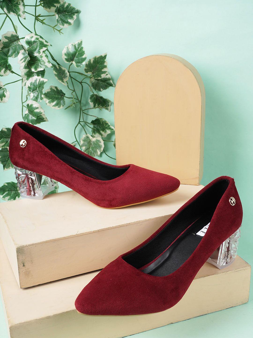 elle women pointed toe block pumps