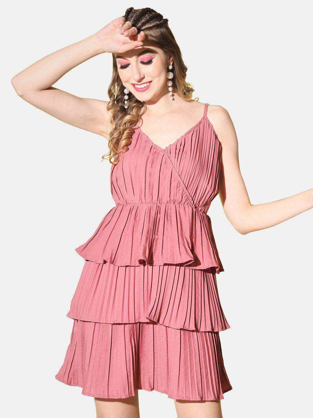 buy new trend shoulder straps tiered fit & flare dress