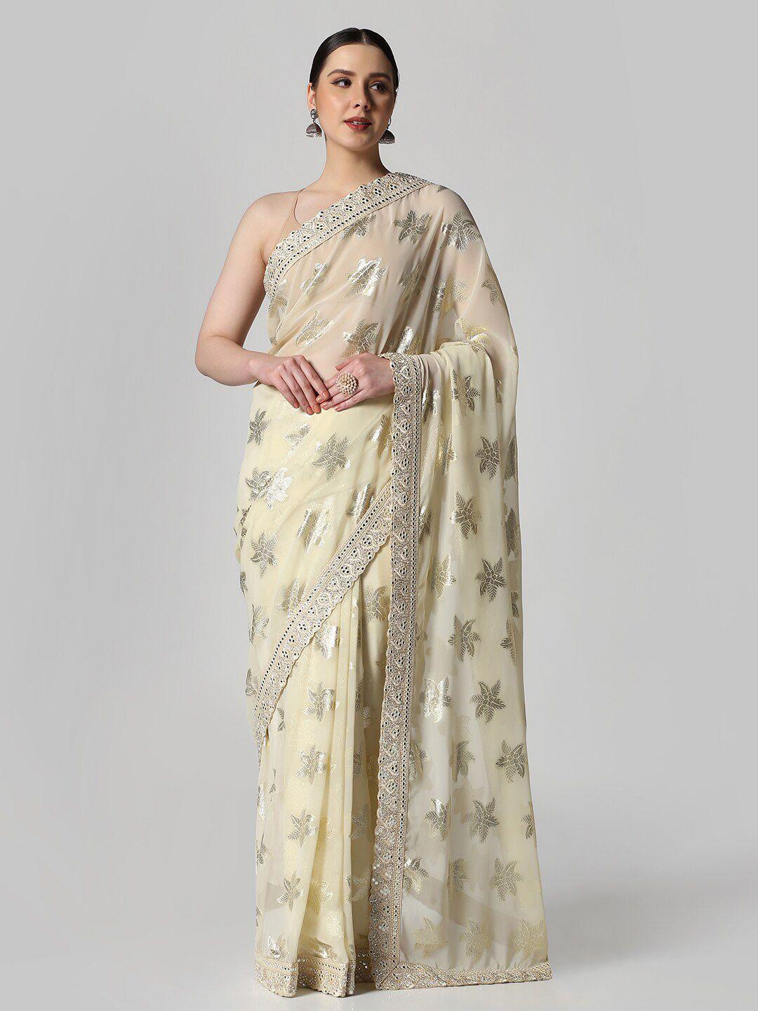 bombay selections floral woven design tissue saree