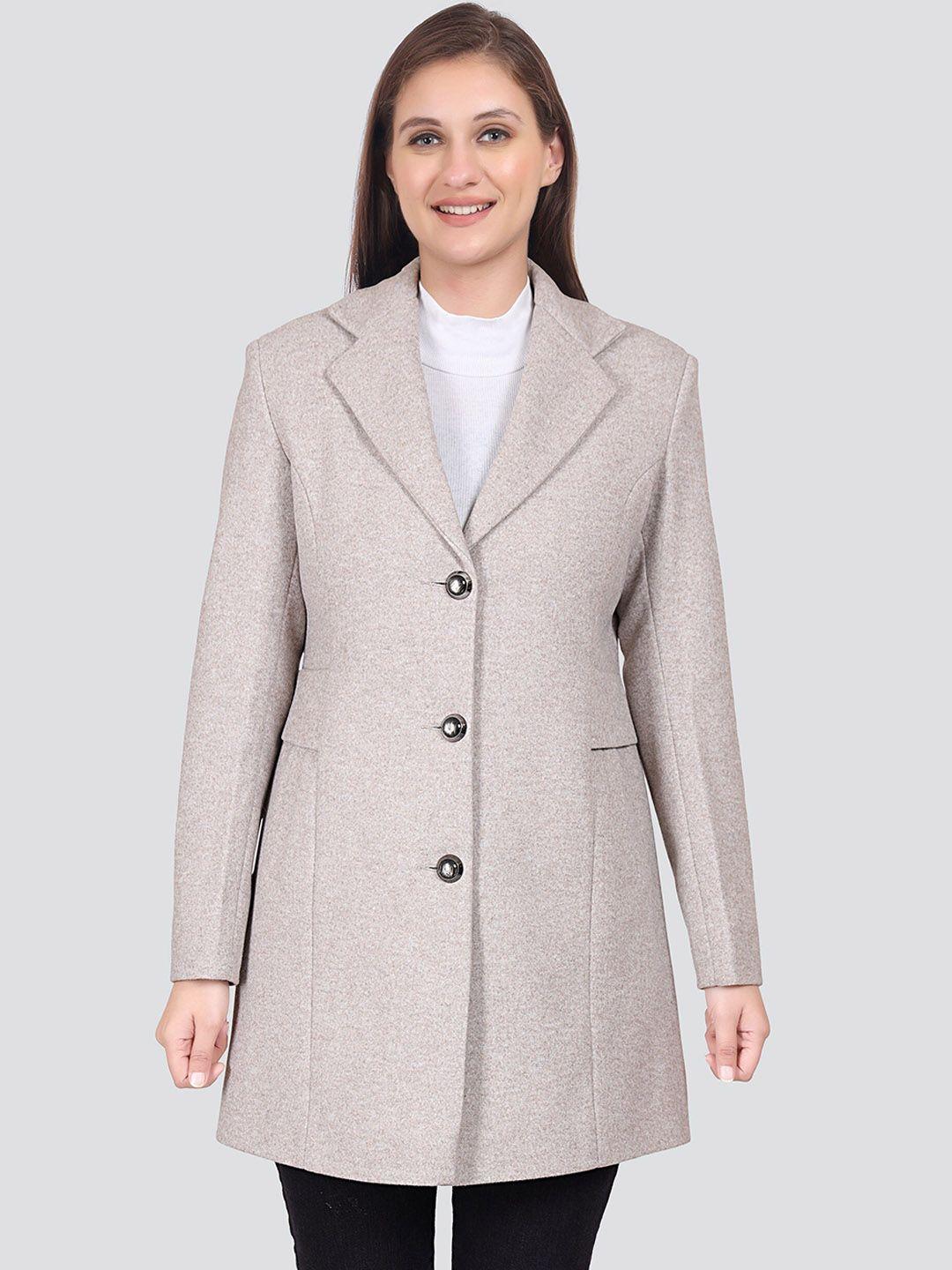 young club classic women self-design single-breasted woolen longline overcoats