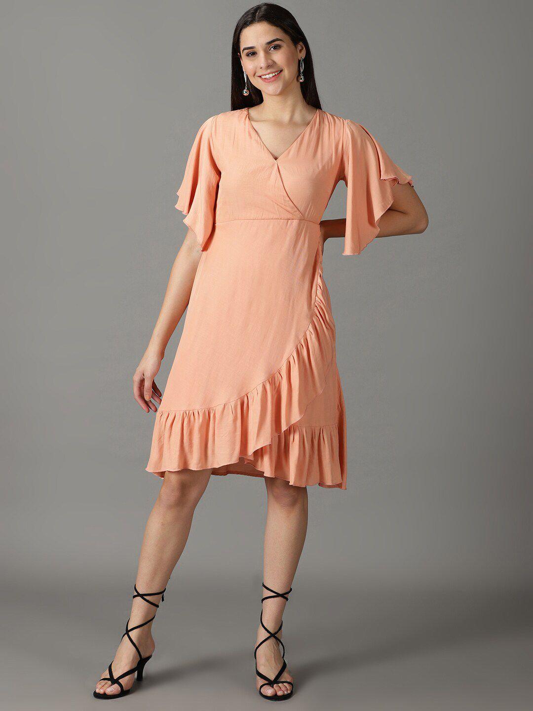 showoff v-neck a-line dress