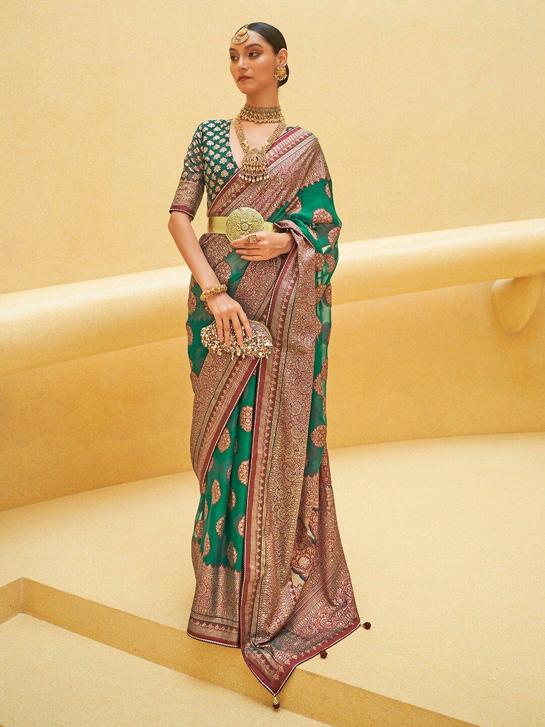 anouk warli zari organza banarasi saree