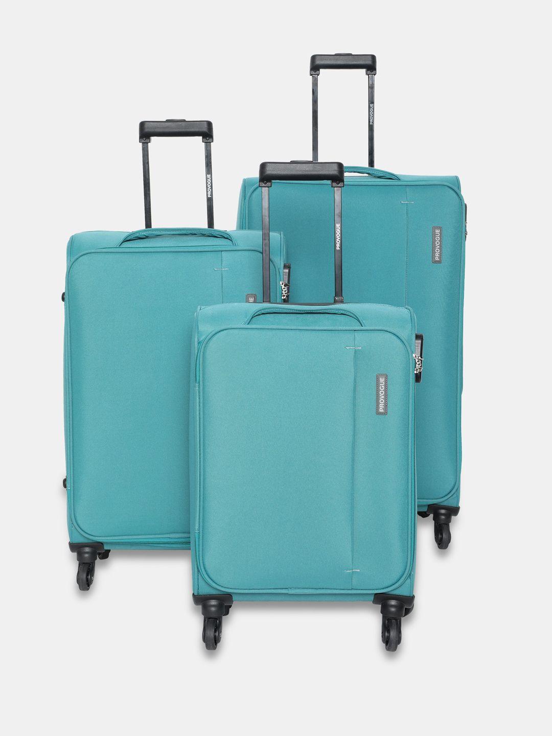 provogue soft body edge set of 3 small, medium & large size trolley suitcases