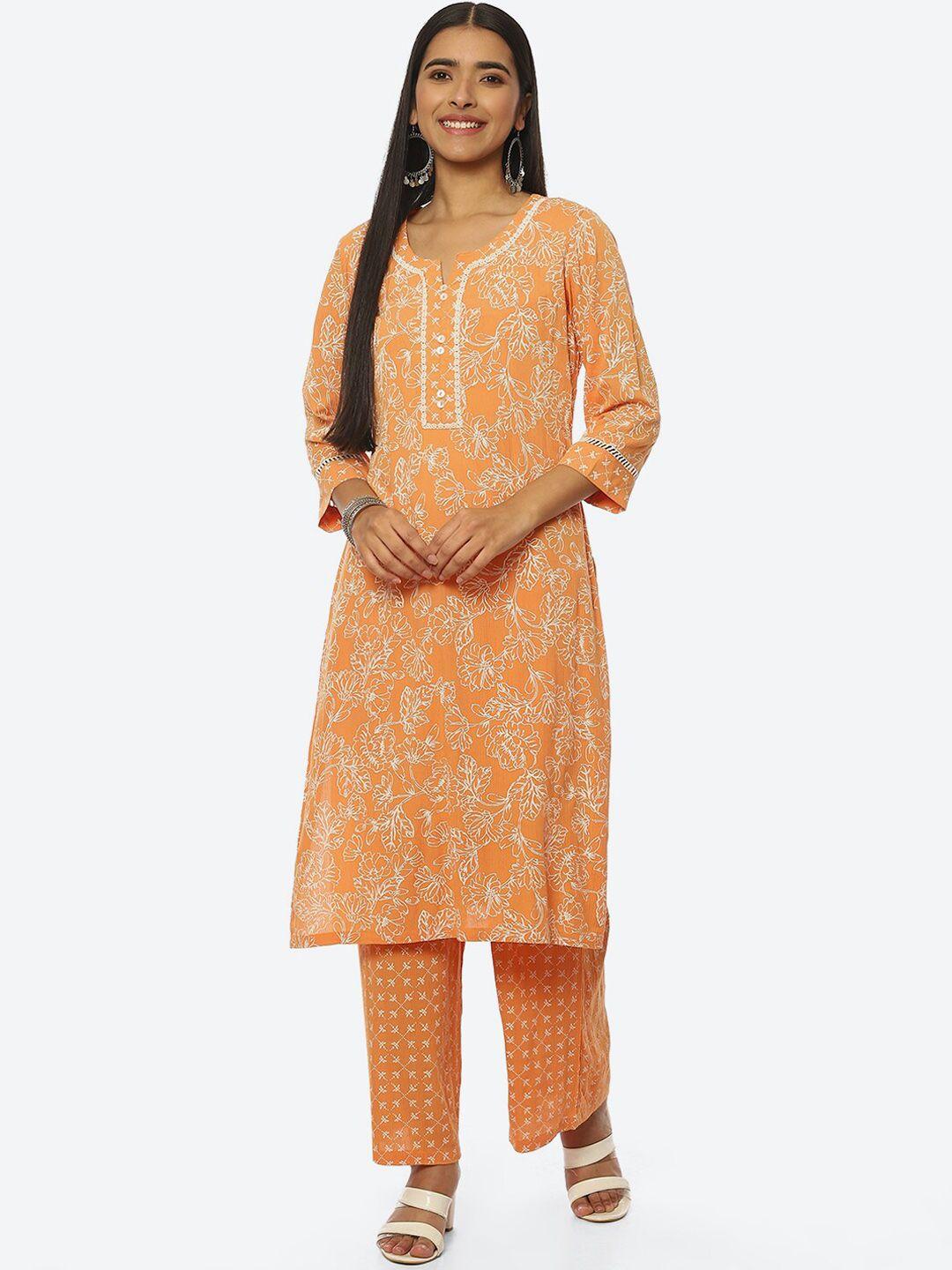 rangriti women floral printed kurta with palazzos