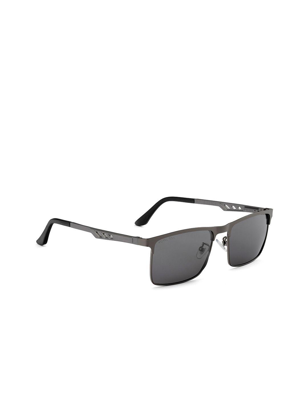 royal son men rectangle sunglasses with polarised and uv protected lens chi00130-c2