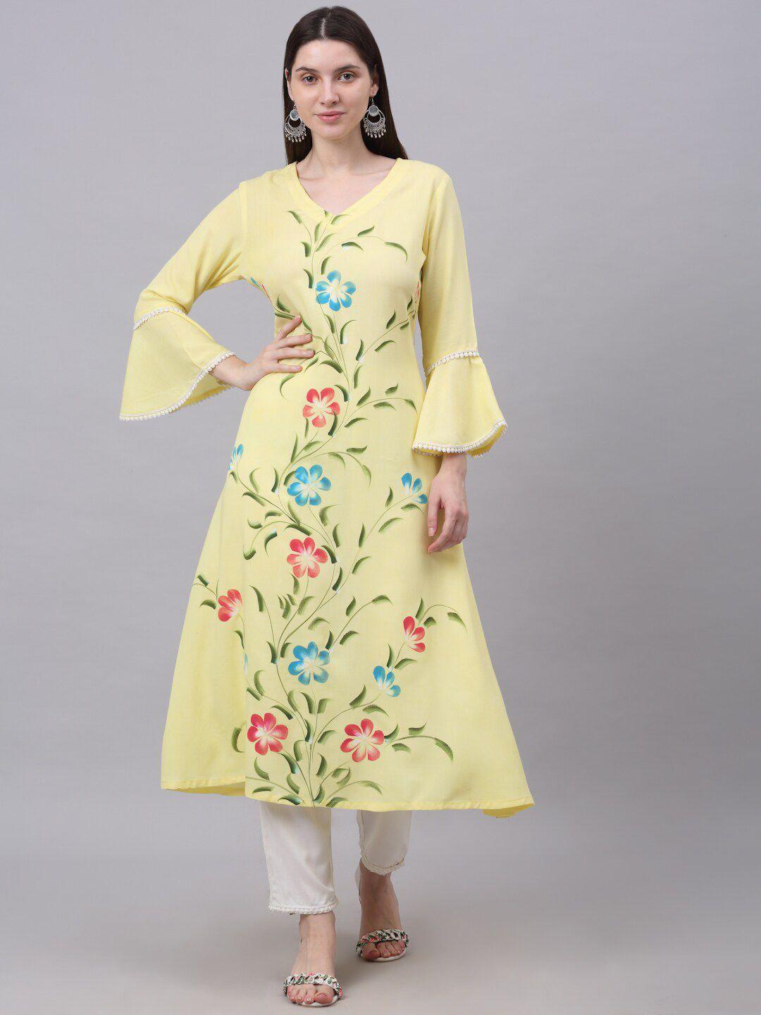 kalini women floral printed kurta with trousers & dupatta