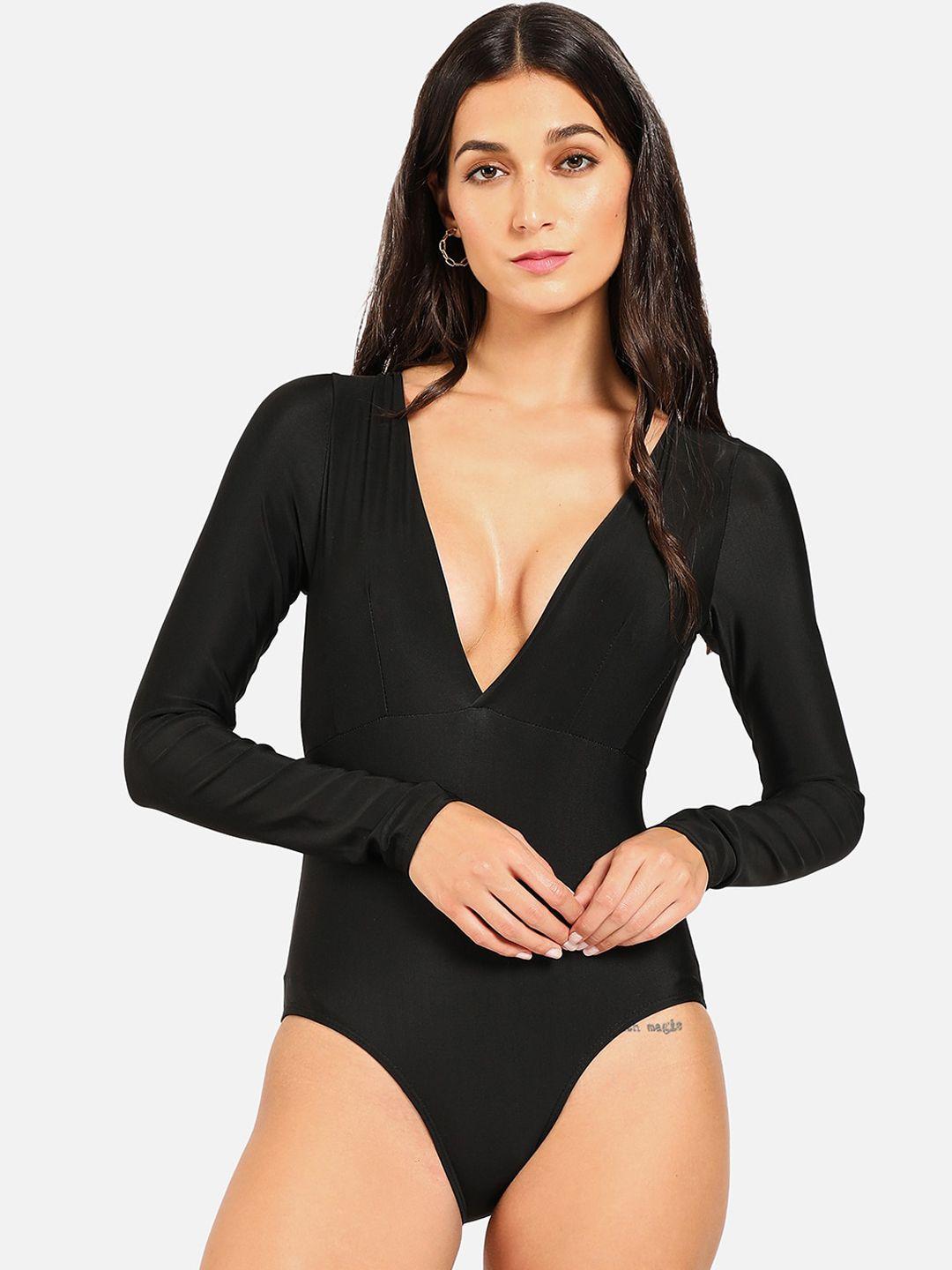 haute sauce by  campus sutra women plunge bodysuit