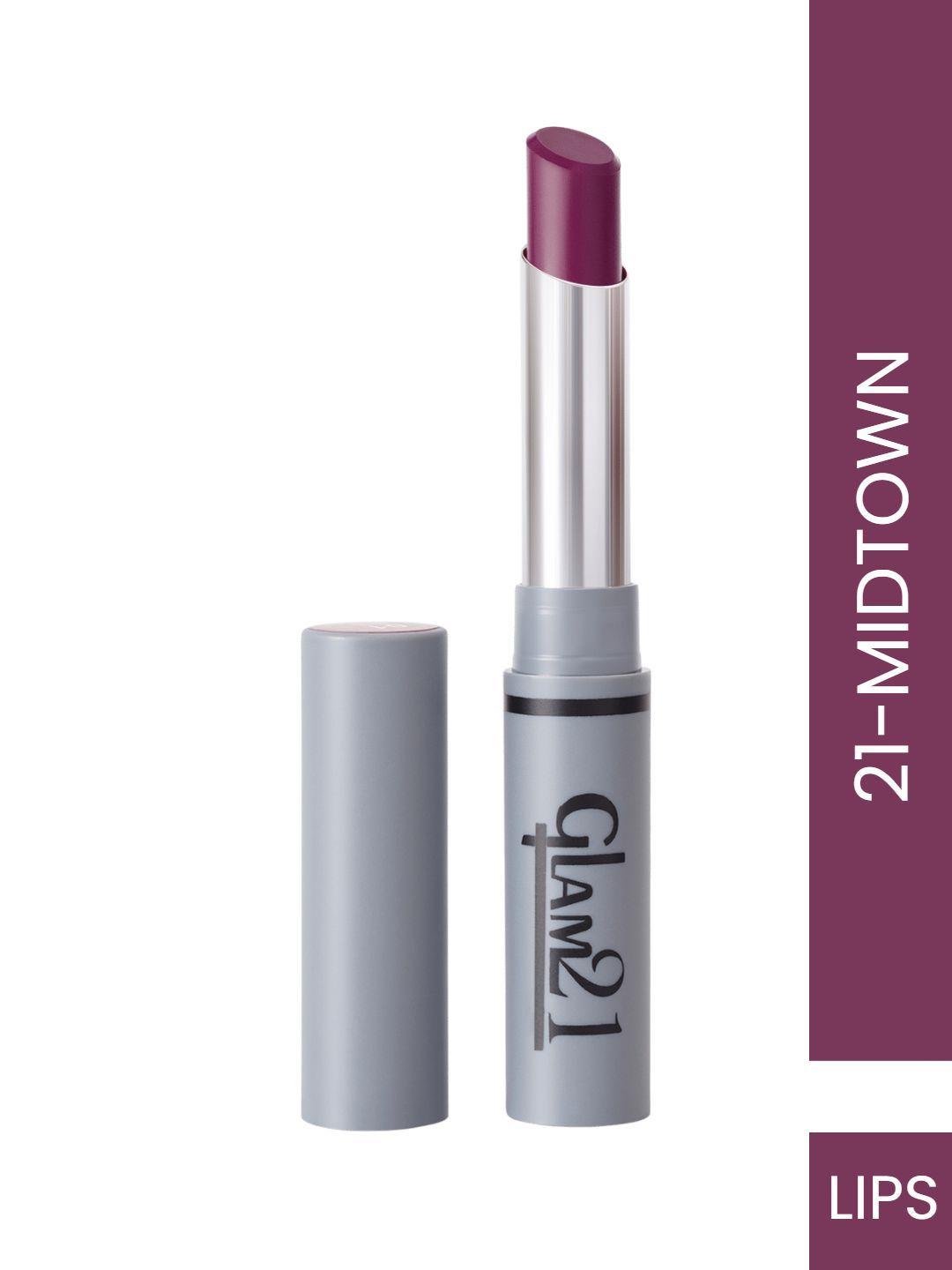 glam21 long lasting creamy matte lipstick 2.8 g - midtown 21