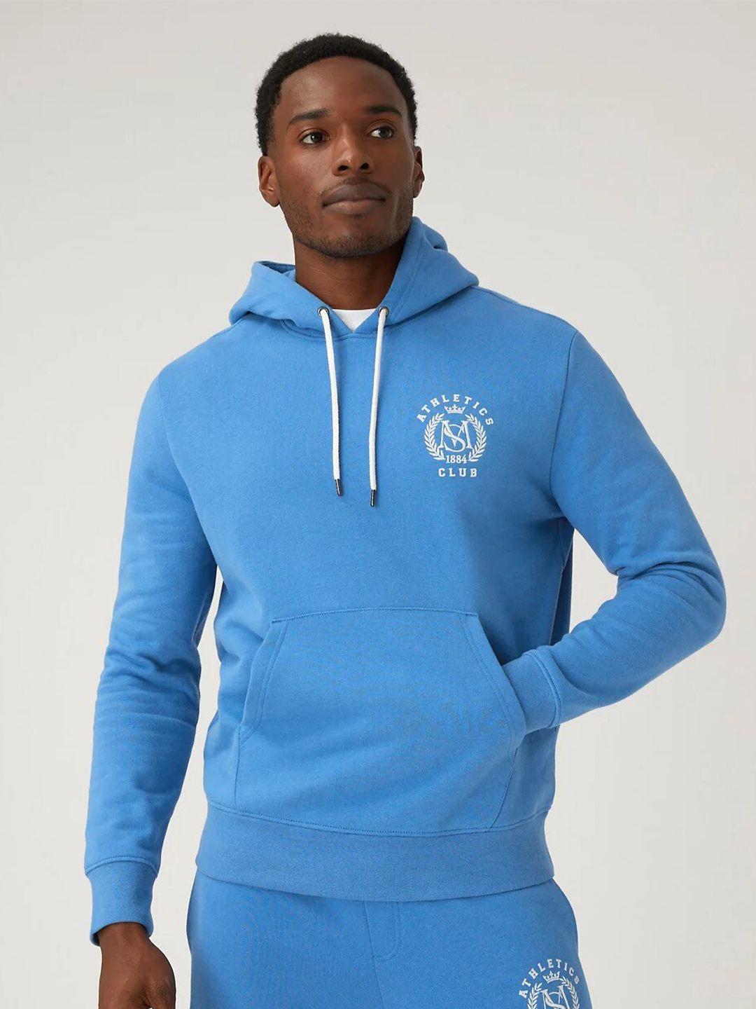 marks & spencer men hooded pure cotton pullover sweatshirt