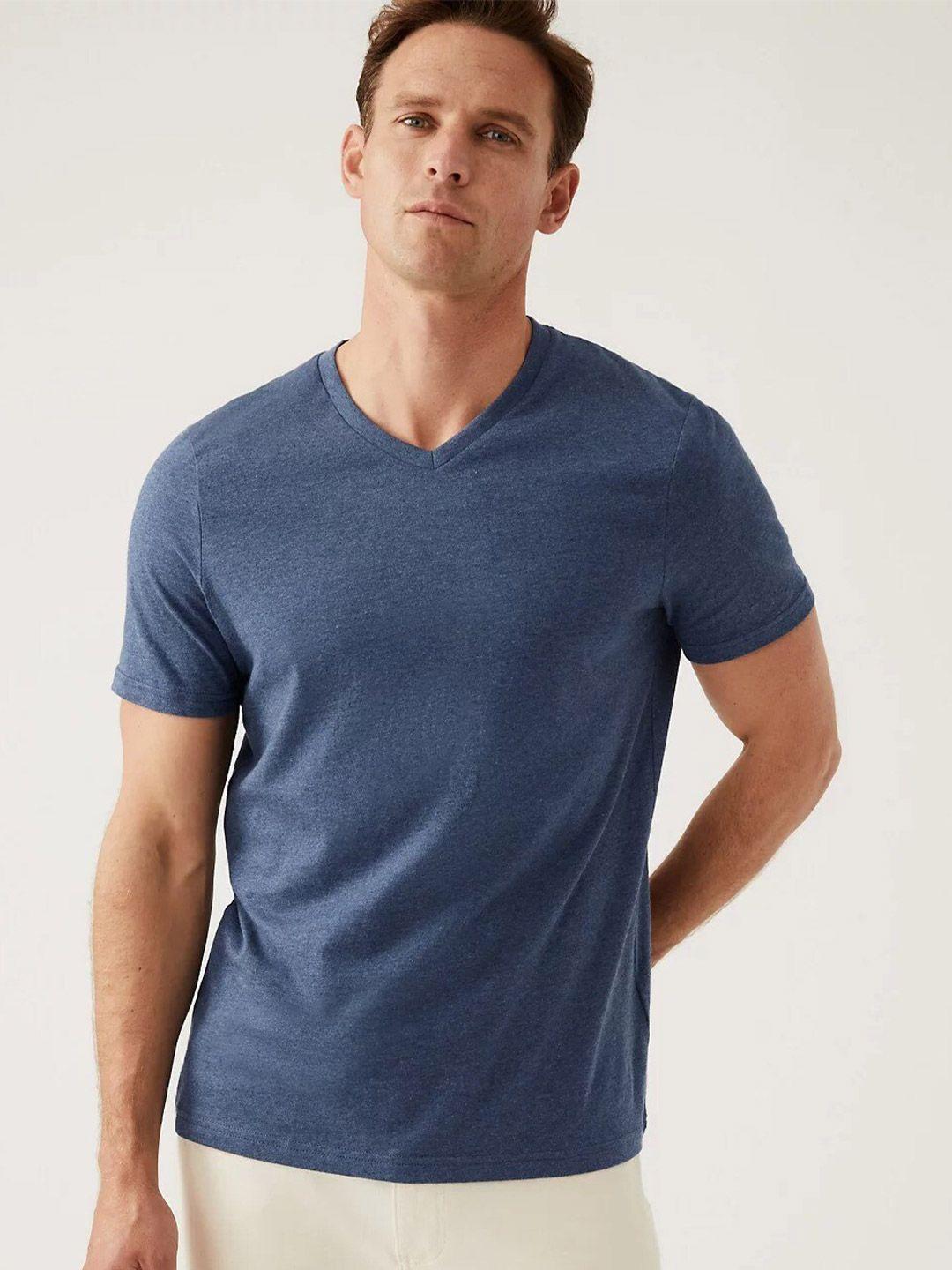 marks & spencer men v-neck neck pure cotton t-shirt