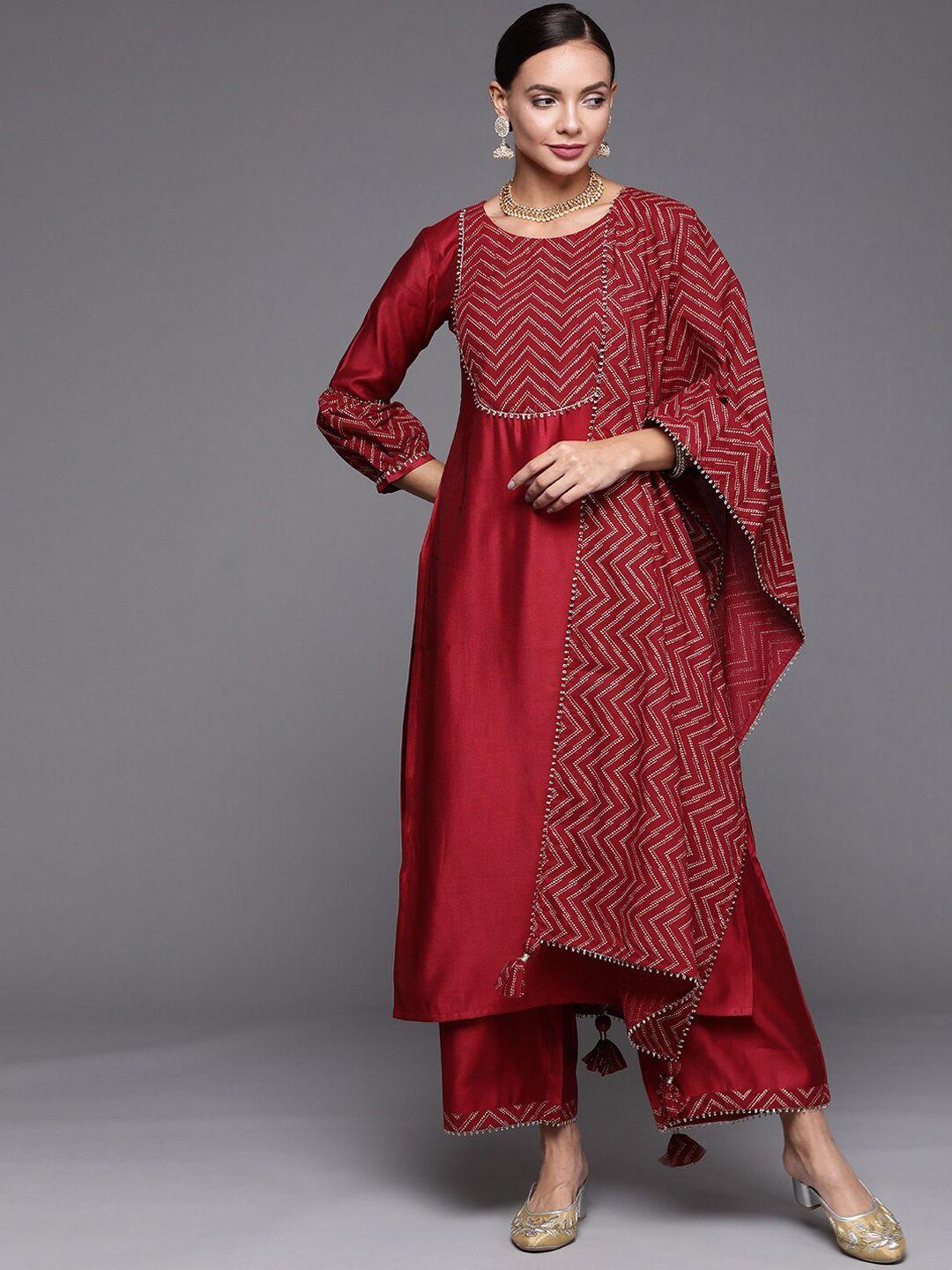 indo era ethnic motifs yoke design kurta with palazzos & dupatta