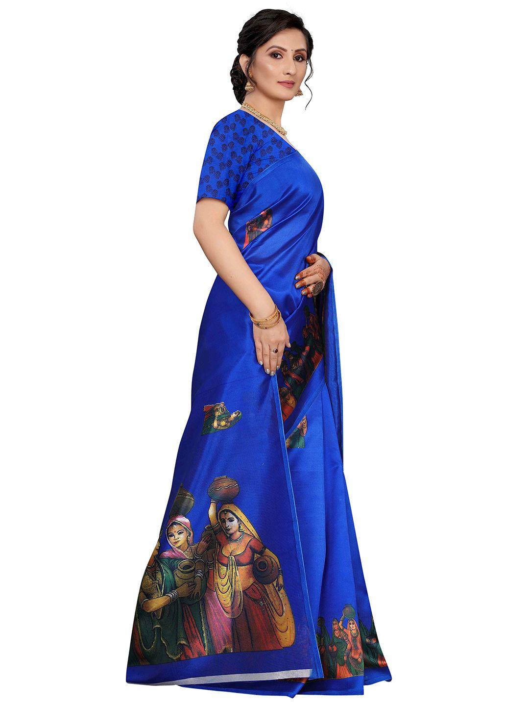 aadvika kalamkari printed mysore silk saree