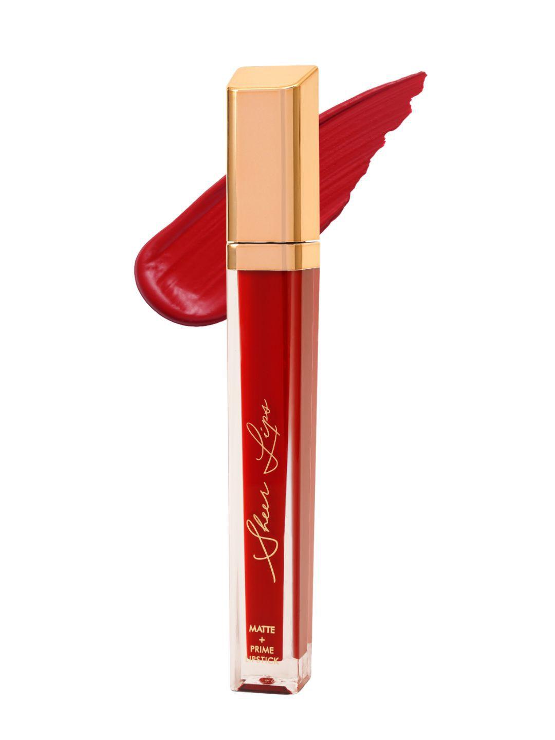 glam21 sheer lips long lasting & transfer proof liquid lipstick 8 ml-real red 02