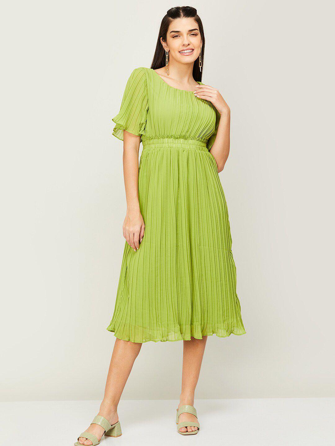 code by lifestyle round neck midi dress