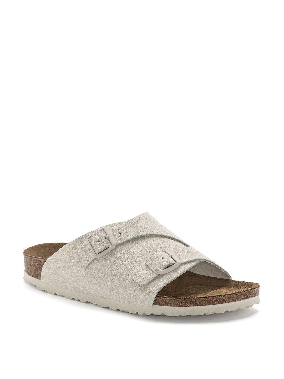 birkenstock zurich antique narrow width suede two-strap sliders