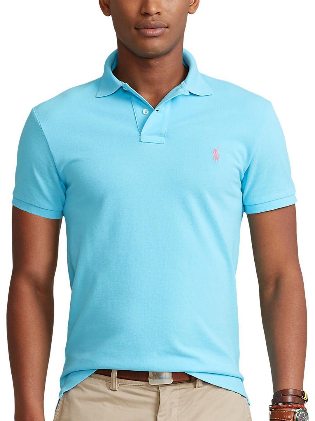 polo ralph lauren men polo collar slim-fit cotton t-shirt