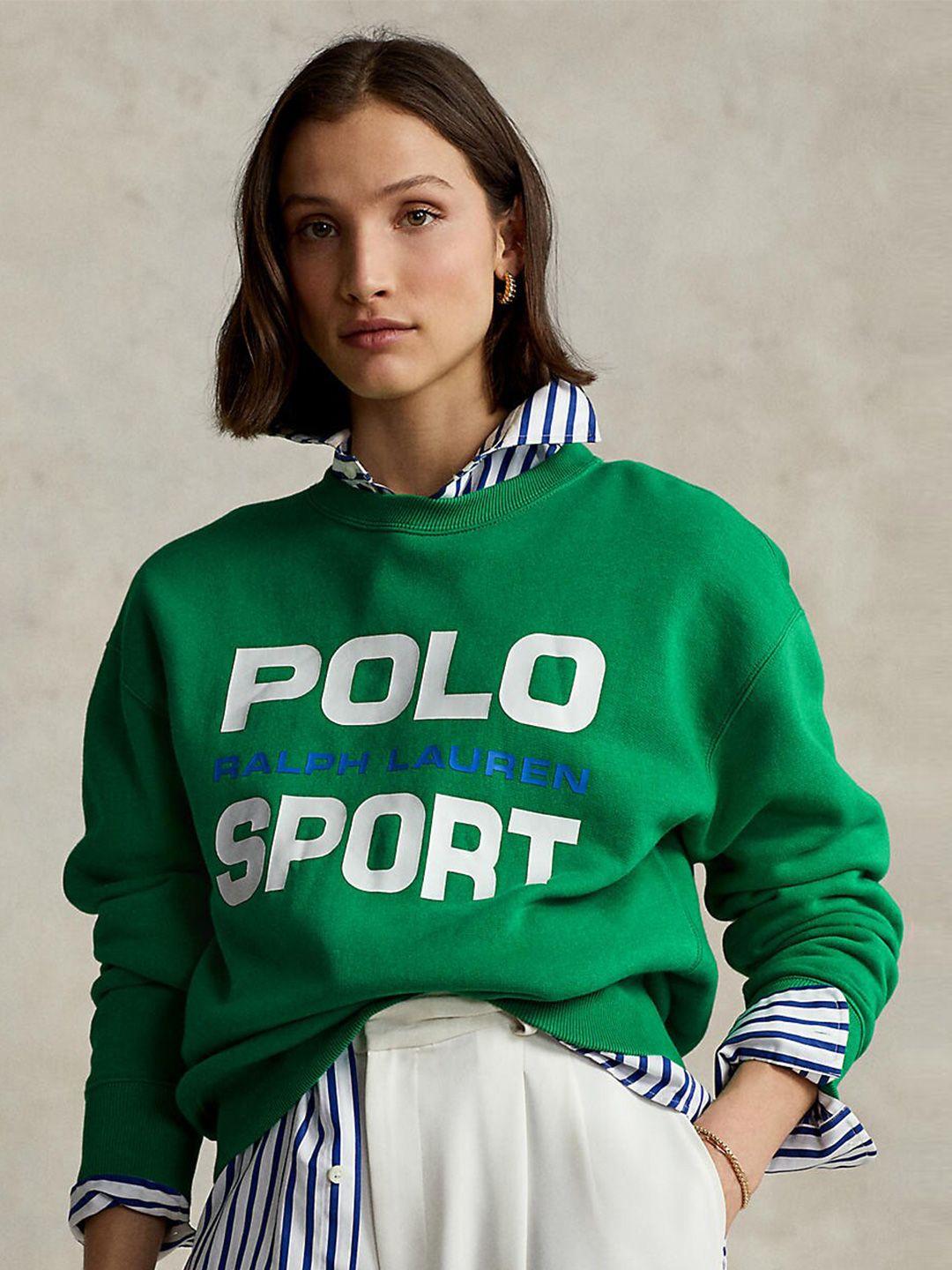 polo ralph lauren women printed relaxed-fit fleece sweatshirt