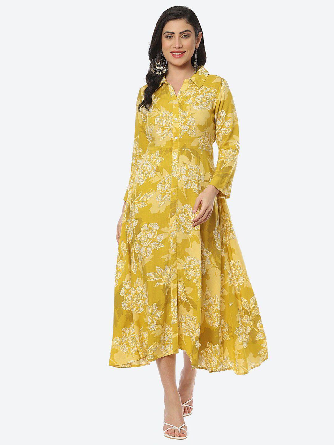 biba floral printed a-line midi dress