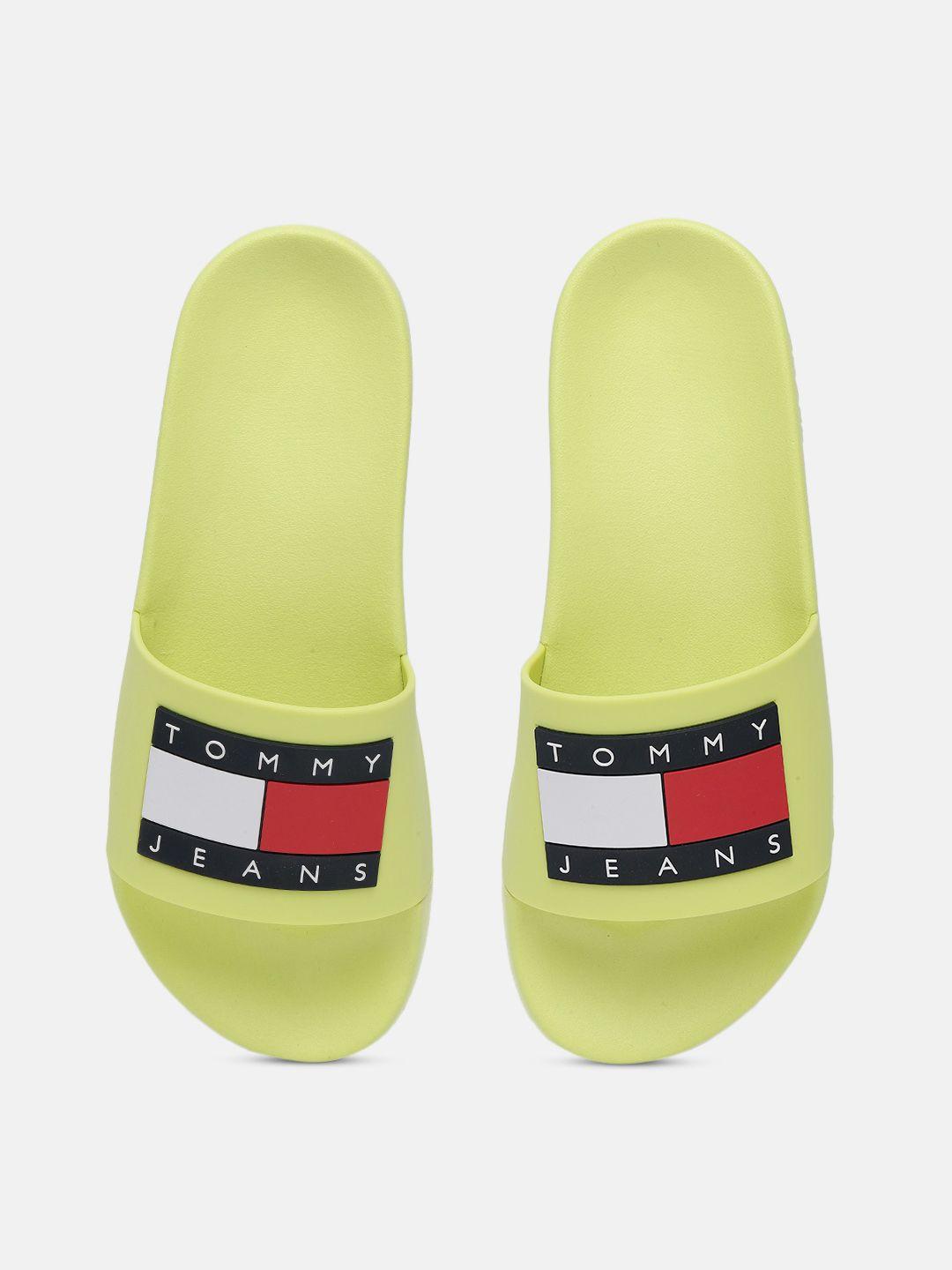 tommy hilfiger women brand logo printed sliders