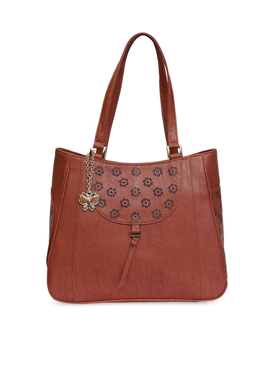 butterflies cut work structured shoulder bag