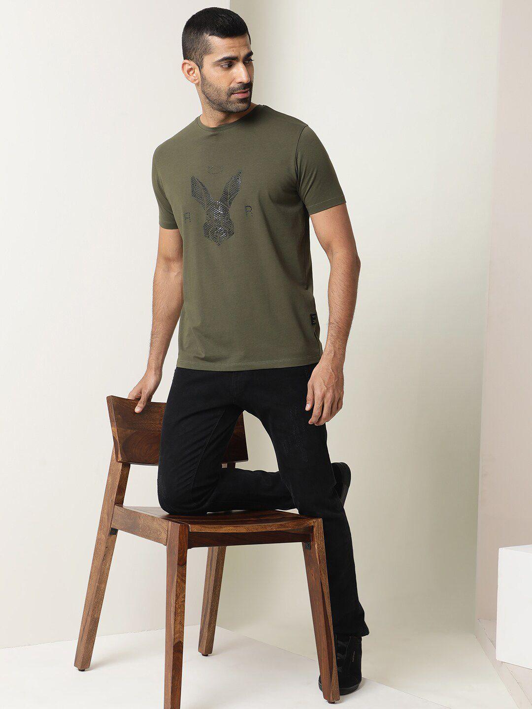 rare rabbit men graphic printed slim fit t-shirt