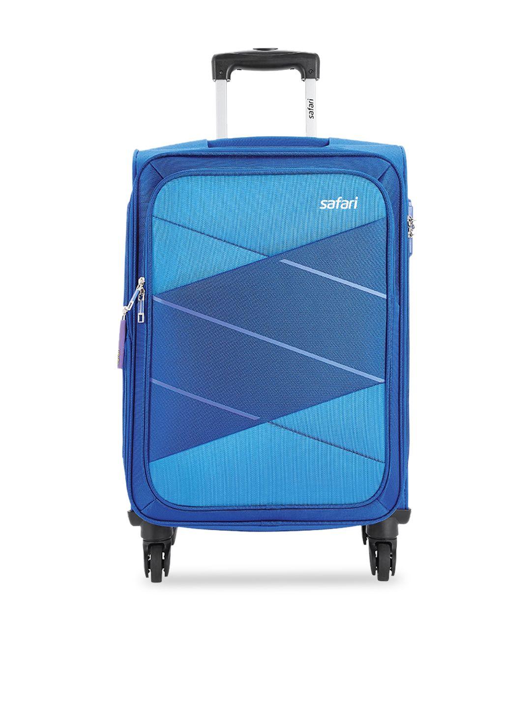 safari colourblocked soft sided large trolley suitcase