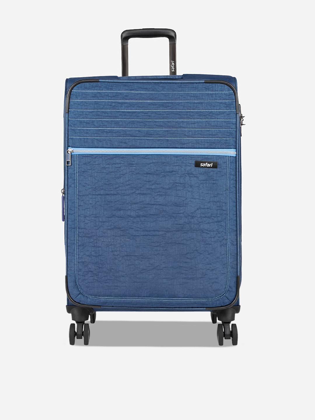 safari textured soft-sided large trolley suitcase