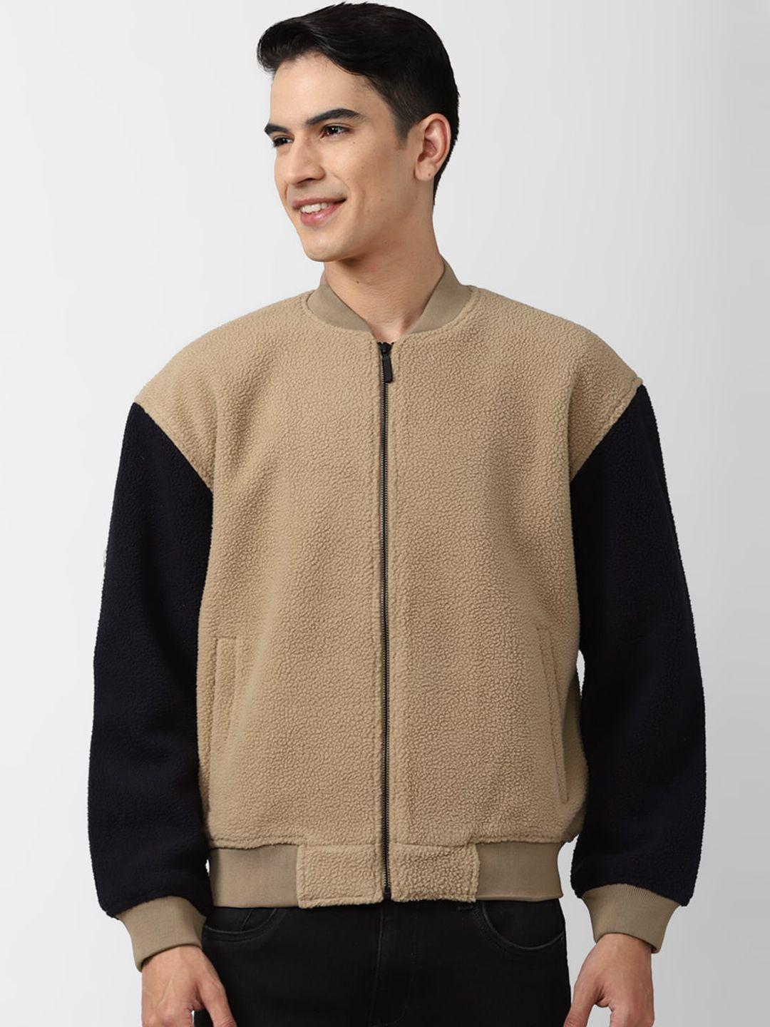 forever 21 men mock collar colourblocked bomber jacket