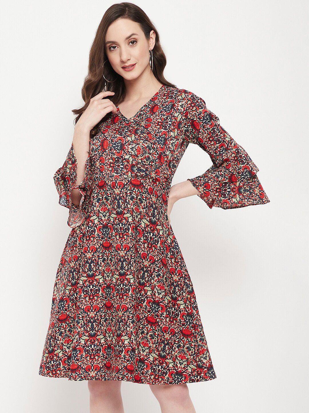 uptownie lite floral crepe a-line dress